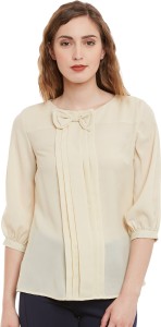 I Know Casual 3/4th Sleeve Solid Women's White Top