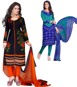 DRAPES Crepe Printed Salwar Suit Dupatta Material