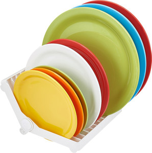 Inddus Foldable, Draining Dish Holder & Rack - Multicolor Plastic Kitchen Rack