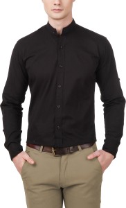Elepants Men's Solid Casual Black Shirt