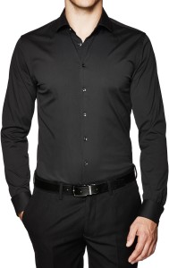 Bombay Casual Jeans Men's Solid Casual Black Shirt