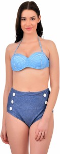 N-Gal NG40652-Blue Solid Women's Swimsuit
