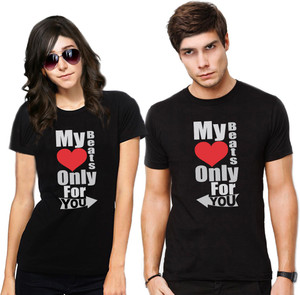 Frenemy Self Design Men & Women Round Neck Black T-Shirt