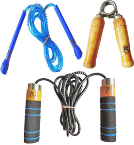 RIPR workout combo (Foam skipping rope, pencil skipping rope and hand gripper) Badminton Kit