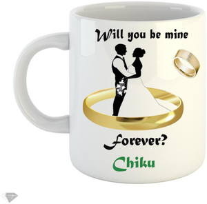 Lolprintt Will You Be Min Forever Chiku 350 Ml White Ceramic Mug
