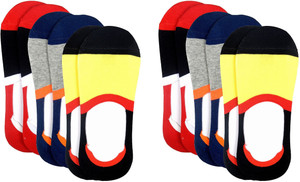 Color Fevrr Men & Women Striped No Show Socks