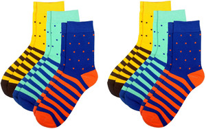 Color Fevrr Men & Women Striped Mid-calf Length Socks