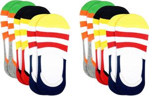 Color Fevrr Men & Women Striped No Show Socks