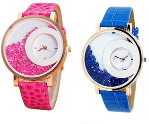Om Designer Mxre Free Diamond Watch for Girls & Women Combo (Pack of 2) Analog Watch - For Women