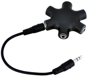 De Techinn Audio 5-Way 3.5mm AUX Stereo 6 Port Hub Headphone Splitter