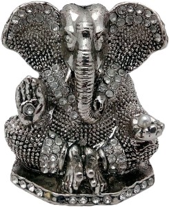 art n hub god ganesh / ganpati / lord ganesha idol - statue gift item decorative showpiece  -  3 cm(brass, silver)