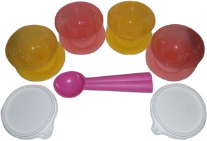 Tupperware Dessert Dish (Set of 4) and Scoop (1 pcs) - 120 ml Plastic Multi-purpose Storage Container