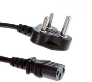 De Techinn 3 Pin Power Supply Cable for Desktop Monitor Printer - 1.5 Meter Power Cord