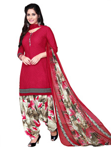 Giftsnfriends Crepe Printed Salwar Suit Dupatta Material