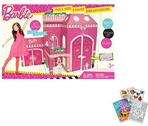 BARBIE 4 Foot Tall Full Size Carboard Play House with Coloring