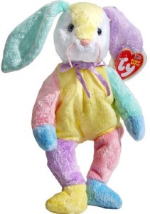 Beanie Babies - Rabbit Dippy The Patchwork Easter Bunny Rabbit - Ty Beanie Babies  - 8 inch