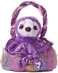 Aurora World Fancy Pal Pet Plush Carrier, Grape Sparkle Twist - 8 inch