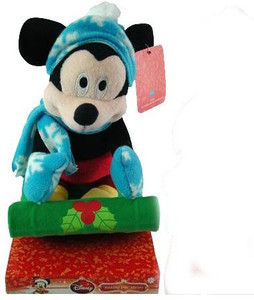 Disney Mickey Mouse Sledding Fun Musical Singing Animated Christmas Plush - 9 inch