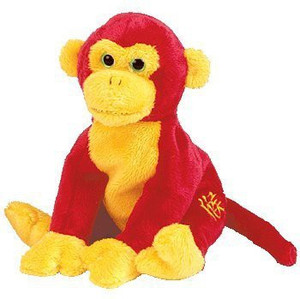 Ty Beanie Baby - Chopstix The Monkey - 2.5 inch