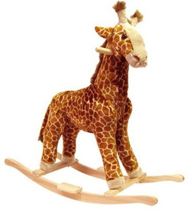 Trademark Happy Trails Giraffe Plush Rocking Animal - 30 inch