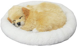 Signstek Emulation Sleeping Breathing Dog Toy Pet With Woolen Bed