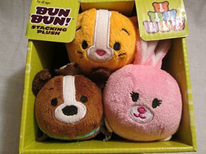 Bun Bun Stacking Plush 3 Pack Minis - Kitty, Puppy & Bunny - 4 inch