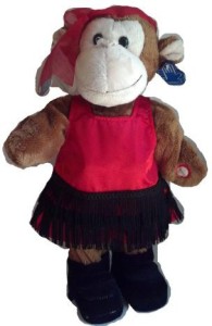 Applause Dance Party Animals Musical Plush 40S Girl Monkey  - 14 inch