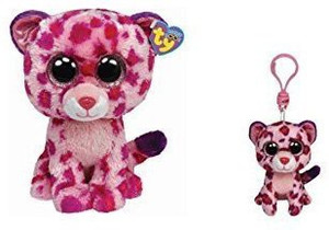 Ty Beanie Boos New Set Of 2 Glamour Leopard Plush Toys. Includes Clip-On And Small Sizes! - 6 inch