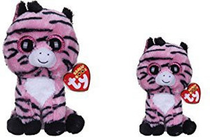Ty Beanie Boos New Set Of 2 Zoey The Zebra Plush Toys. Includes Regular And Small Sizes! - 4.4 inch