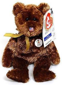 Ty Beanie Baby Champion Bear Usa 2002 Fifa World Cup Soccer - 1.6 inch