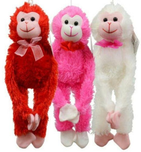 Greenbrier International Fuzzy Monkey Plush Animal Multi Pack Of 3 - 2.4 inch