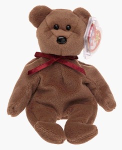 Beanie Babies Ty --Teddy New Face Bear  - 2.8 inch