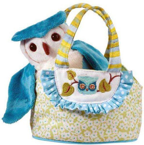 Douglas Cuddle Toys Owl Blossom Sassy Sak Tote With Plush Owl By Douglas Toys - 7 inch