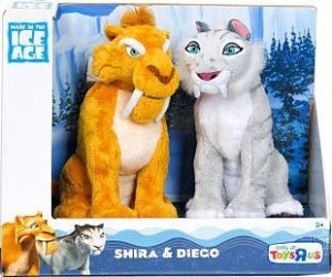 TPF Toys Ice Age Continental Drift Movie Plush 2Pack Shira Diego  - 9 inch