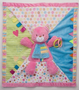 Douglas Cuddle Toy Playtivity Plush Kitty Cuddle Pal Activity Blankee - 3.9 inch