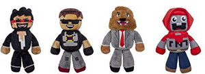 Zoofy Tube Heroes Plush Bundles- 4 Items: Captain Sparklez, Sky, Jerome And Explodingtnt - 3 inch