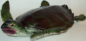 MAMEJO NATURE Extra Large Sea Turtle; Lifelike Rubber Amphibian Replica - 13 inch