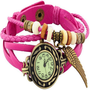 Animate Vintage Butterfly Pink Analog Watch - For Women