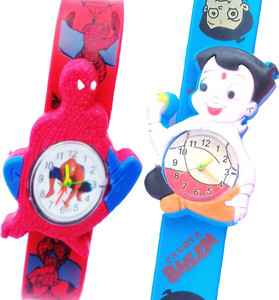 Fashion Gateway Red and Blue Chota Bheem and Spiderman Kids watch (pack of 2) Chota Bheem and Spiderman Analog Watch - For Boys & Girls