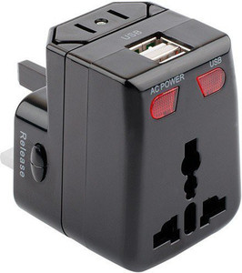 Artis AR-UV100 Universal Converter Charger Plug With 1A USB Charging Worldwide Adaptor