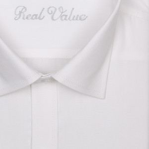 Real Value Men s Solid Formal White 