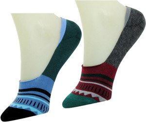 Neska Moda Men & Women Striped No Show Socks