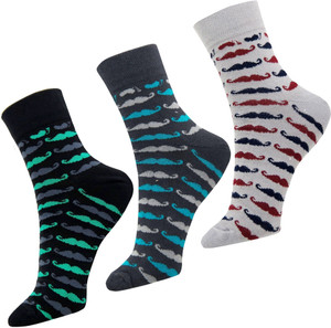 Neska Moda Men's Striped Crew Length Socks