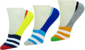Neska Moda Men & Women Striped No Show Socks