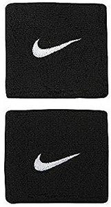 SPORTSSOLUTIONS Black Wrist Band Sweat Band supporter for all sports. 1 pair Fitness Band