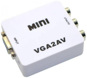 Microware  TV-out Cable Mini VGA to AV Media Composite Converter(White, For TV)