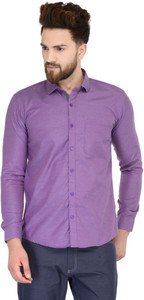 Being Fab Men's Geometric Print Casual Purple Shirt