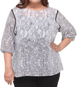 CALAE Casual 3/4th Sleeve Printed Women Multicolor Top