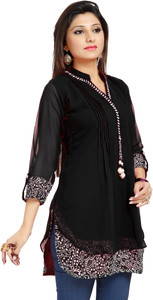 Alc Creations Casual Solid Women S Kurti Black Best Price In India