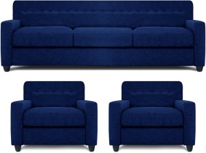 Dolphin Solitaire Fabric 3 + 1 + 1 Navy Sofa Set